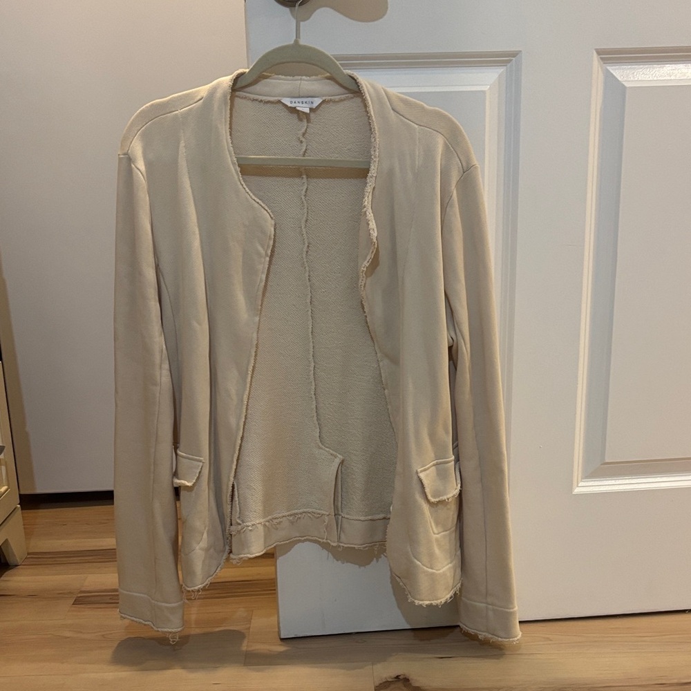 Danskin Beige Open-Front Blazer